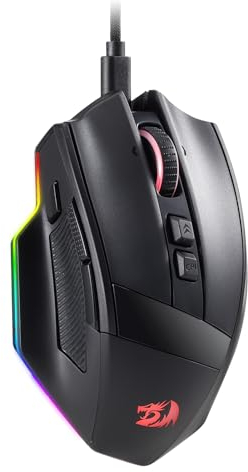 Redragon M813 Wired RGB Gaming Mouse with 4D Dual Mode Scroll Wheel, Optical Ergonomic Gamer Mouse with Max 16,000DPI, High Precision Sensor 3333, 7 Macro Buttons, Software Supported