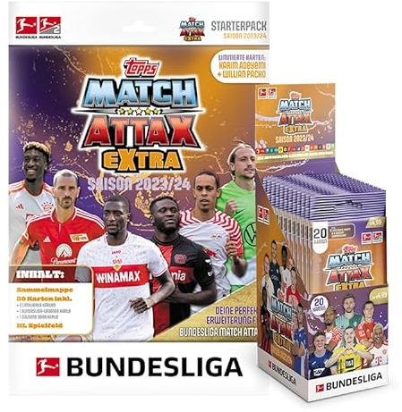 Topps Bundesliga Match Attax Extra 2024 - Starter Pack - enthält 30 Karten, darunter eine Bundesliga-Legende, eine Golden 90's Karte und 2 Limited Editions.