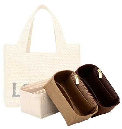 LinerLink Taschen-Organizer für Loewe große Schrift aus Bast (36,5 x 30,5 x 17 cm (L x H x T), handgefertigter Tascheneinsatz, 2 mm Filztascheneinsatz, Damenhandtaschenformer (Kaffee, Stil C)