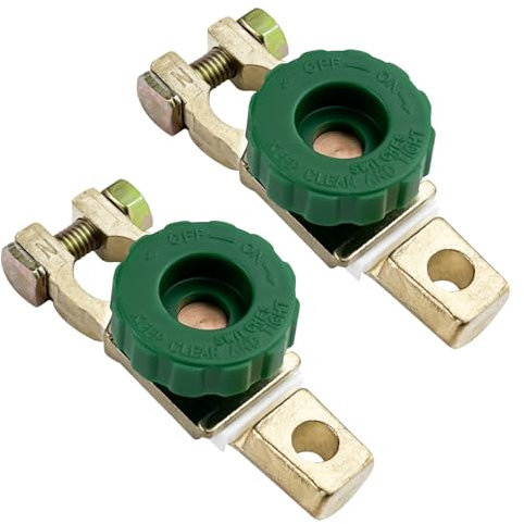 Gvolatee Interruttore di spegnimento batteria auto 2 pezzi, interruttore corrente principale manopola verde