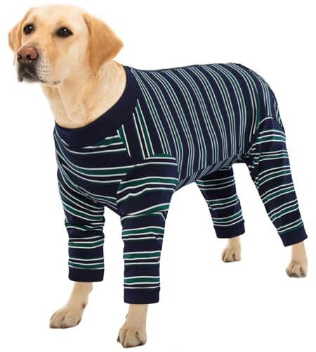 Kuoser Hundebody Nach Op für Große Hunde Schlafanzug, Einteiler Op Body Hund Kastration Rüde, Hundebody Hundeanzug mit Beinen Lange Ärmel für Hunde Op Body Hündin, Hund Halskrause Alternative, 2XL