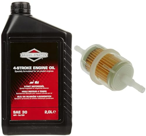 Briggs & Stratton 100008E Huile Moteur SAE 30, 2.0 litre & Greenstar 6046 Filtre essence