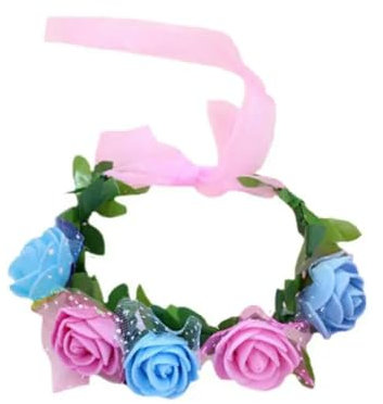 WJTOPGYH Damen Mädchen Handgelenk Corsage Armband Candy Color 5 Schaumstoff Blume Braut Brautjungfer Hochzeit Wellenpunkt Mesh Band