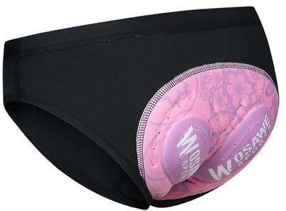 rockible Intimo da Donna Slip da Ciclismo Intimo Sportivo Confortevole Mutande Imbottitura 3D Fodera Pantaloncini da Donna Pantaloni per Le Donne Che Guidano, Nero e Rosa, m