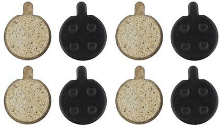 SYACHI Pastillas de Freno de Bicicleta, Pastillas de Freno de Disco de Bicicleta, Frenado Suave, Piezas de Freno Silenciosas y de Poco Ruido, Piezas de Freno Redondo para Bicicletas 4 Pares