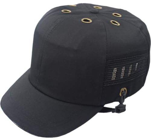 Lpitoy Men's Baseball Caps Anti-collision Safety Caps,Breathable Hat for Outdoor Riding, Light Industry, Landscaping black