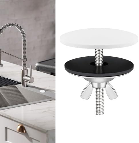 Tap Blanking Cap,Tap Hole Stopper,Sink Hole Cover,Sink Cover,Stainless Steel Sink Blanking Cap,Sink Tap Hole Cover,Tap Hole Blanking Plug for Keeps Kitchen & Bathroom Sink Clean(White)