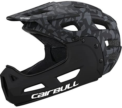 Full Face Bike Helmet Adult Cycle Helmet with Detachable Chin Guard and Visor for Mountain Biking