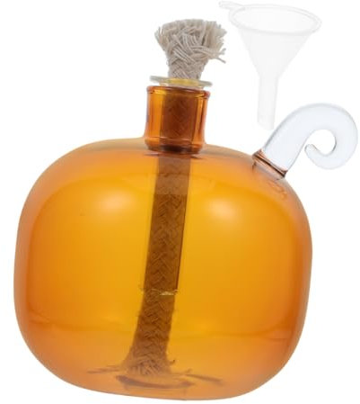 TOPBATHY Nachfüllbare Borosilikat-Glas Öllampe Rund Elegantes Design Wiederverwendbar Für Innenräume Zuhause Büro Restaurant Ohne Duft