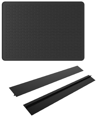 YUSSEQDD Tapis de fiable pour plaque de cuisson électrique 55 po 20 po et couvercle ignifugé, résistant à la chaleur, pour plaques de cuisson en, Noir