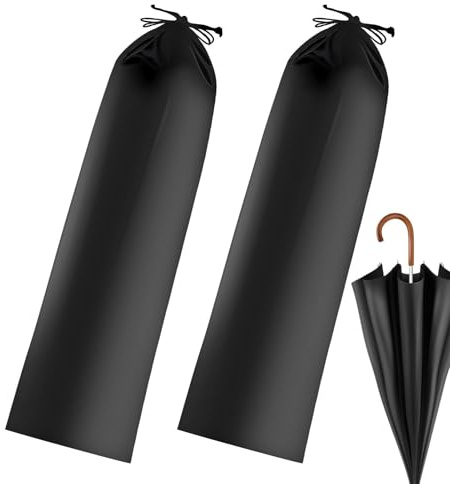 ccuzs Förvaringsväska med dragsko, bärbar vandringsstolppåse, snabbtorkande reseorganisatör, hållbar ersättningspåse (2 x pack) för camping klättring utomhus, 21 x 60 cm 110 g svart