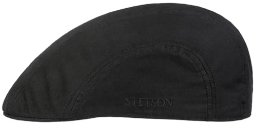 Stetson Madison Uni Classic Flatcap Schirmmütze UV-Schutz Herren Frühling Sommer schwarz S (54-55 cm)