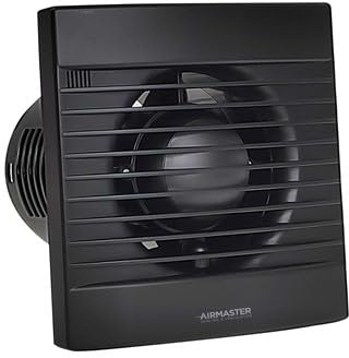Bathroom Fan with Timer, 4 Inch, 100mm, Matt Black