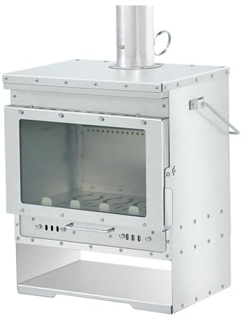 HYRTEFBN Stainless Steel Outdoor Camping Fireplace Portable Secondary Burning Wood Stove Firewood Heater