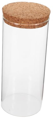 GALPADA Bouteille Verre Transparente pour Terrarium DIY Décor Écologique avec Bouchon Liège Pot Paysage pour Plantes Intérieur Vase Droit Grand Format Hauteur Décoration de Table et