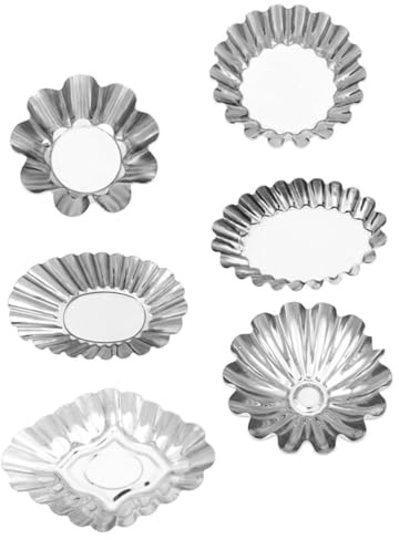 Veemoon 6pcs Stainless Steel Egg Tart Molds for Cupcakes and Desserts
