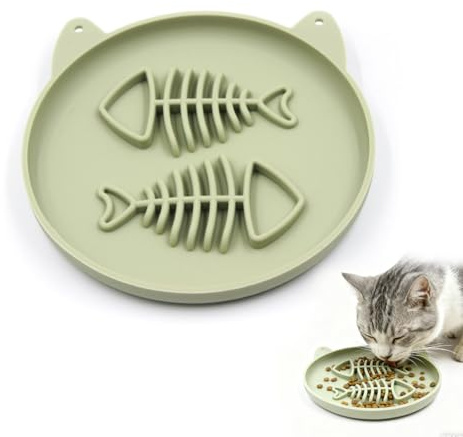ARYIMYDP Ciotola Anti-Ingozzamento per Cani e Gatti, Silicone Atossica con Disegno Lisca di Pesce, Riduce Gonfiore e Vomito