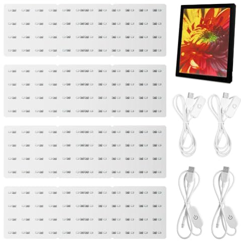 CEWROM Kit di sostituzione della scheda LED per retroilluminazione, 4 pezzi, con cavo di collegamento USB, accessorio per stampante 3D, per modelli fotografici stampati 3D