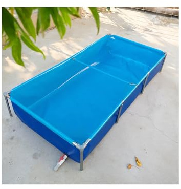 Générique Grands étangs Hors Sol, étang en Toile PVC Flexible de 35 cm et étang à Poissons extérieur avec Cadre en Acier. Piscine à conteneurs for Poissons, Tortues et pataugeoires(80x80cm/2.6x2.6ft)