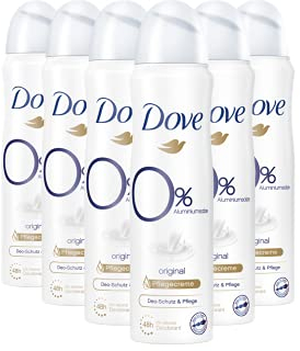 Dove Deo Spray Original Deo ohne Aluminium schützt 48 Stunden vor Körpergeruch 150 ml (Pack of 6) Frisch