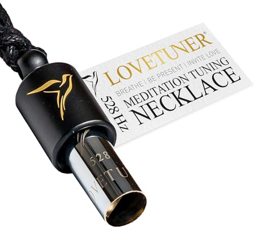LOVETUNER Collar de Respiración Consciente y Meditación | Love Frequency Solfeggio 528 Hz | Collar Silbato para Alivio del Estrés | Promueve la Calma a través de Soundhealing y Breathwork