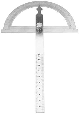 Goniometro in Acciaio Inox, 0-180 Gradi 15cm Inclinometro Digitale goniometro Angolo di rilevamento Gauge Righello(80 * 120mm)