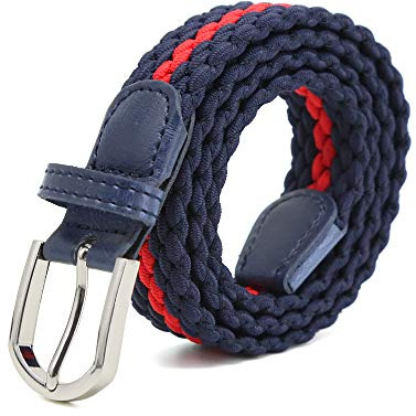 AnJuHoPa Stretchgürtel geflochtener elastischer haltbarer Gürtel Nickelfreie Schnalle Stoffgürtel aus Öko-geprüftem Material Unisex Gürtel