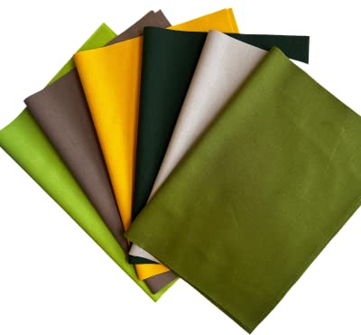 babrause® Stoffpaket Patchwork Baumwollstoffe 12 x (25x35cm) (Braun Sand Olive)