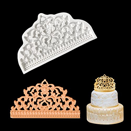 Rolin Roly Krone Fondant Formprinzessin Krone Silikonform DIY Schokoladenform Kuchen Dekorieren Werkzeuge Non Stick Form für Kuchendekorationen Pudding Gelee Seifenbrotherstellung