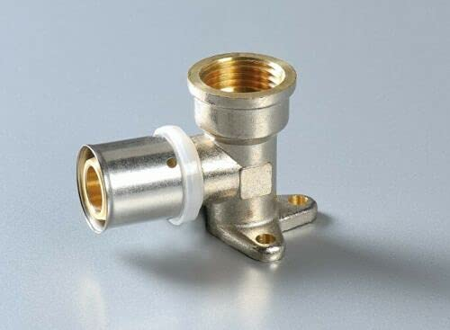 Pressfitting Wandwinkel 16x2 1/2 Zoll IG 52mm Wandscheibe TH Kontur Verbundrohr, DVGW, TH-Profil