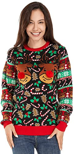Unisex-jultröja, rolig ful jumper, stickad tröja, ”Yafilthy animal”, jultröja med julmotiv för män, kvinnor, julfest, XL