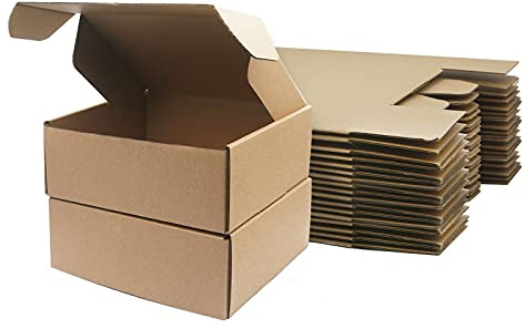 24 st korrugerade kartonglådor, 208 × 130 × 68 mm Royal Mail litet paket PiP postlådor, bruna förpackningar postlådor för företag, postning, lagring eller gåva (paket med 24)