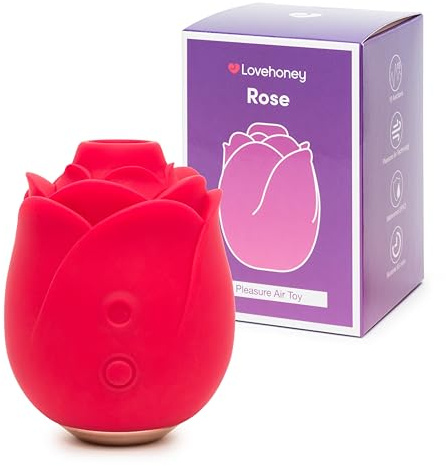 Lovehoney Rose Clitoral Sucking Toy - Clit Stimulator with 6 Suction Speeds - Womens Waterproof Sucker Vibrator - Rechargeable Vibrating Adult Sex Toys Gifts for Women and Couples