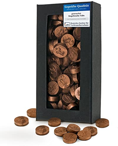 gravurART Siegelwachs Tabs - Siegelwachs Perlen, Einladungen versiegeln mit Stempelwachs für Siegelstempel - Kupfer