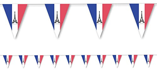 3,5m Wimpelkette * Frankreich * als Deko für Länderparty | Paris France Mottoparty Banner Girlande Partykette