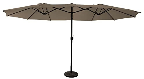 Happy Garden parasol de jardin double 2,7x4,6m LINAI taupe en acier