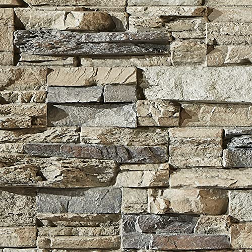 AZ Faux Panneaux de revêtement mural en polyuréthane haute densité en fausse pierre pour décoration intérieure et extérieure | Panneau de revêtement en pierre empilée | Sedona | 20,3 x 20,3 cm (L x H