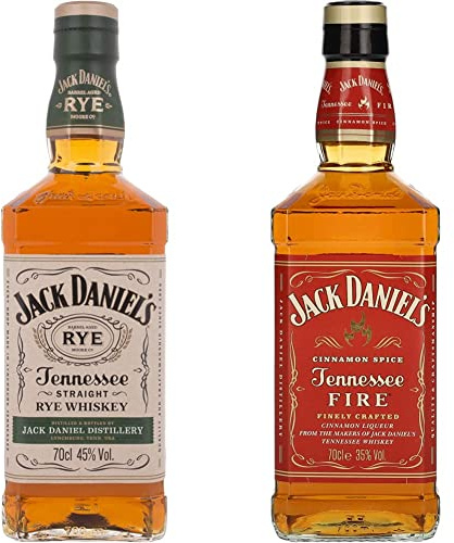 Jack Daniels Tennessee Rye, 70 cl & Fire Whiskey, 70 cl