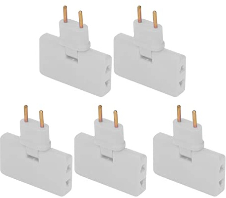 Tefola 5-delad EU-uttagskonverterare, svängbart grenuttag, vridbar mini-förlängningsadapter, trådlös 180 graders förlängning 1 till 3 EU-kontaktadapter 110–250 V (vit)
