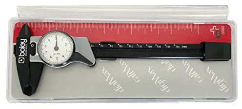 BUZZUFY Calibrador de precisión de plástico con reloj analógico 0-150 mm para relojeros, Negro, L