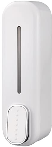 Fauitay Seifenspender Wandbefestigung, 300ml Seifenflaschenspender, Wand Mount Lotion Pump Shampoo Flaschen, Seifenspender Manueller Spender Bad, Haushygiene (Weiß)