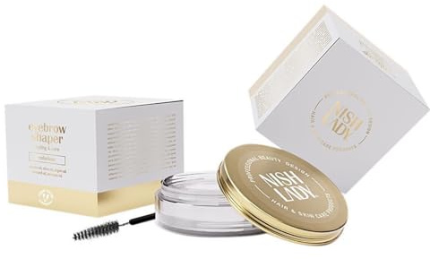 NISHLADY Brow Lift Kit de gel de plastification avec pinceau, teinte claire, grande taille 50 ml, Cire modelante pour sourcils, Savon coiffant les sourcils, Gel gel longue durée