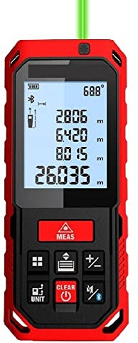 Samnuerly Attrezzatura per Il rilevamento del Terreno, telemetro Laser Verde S2/S8G Misuratore di Distanza Laser Digitale Misuratore di Nastro Laser Strumento diastimetro (Bluetooth 50m)