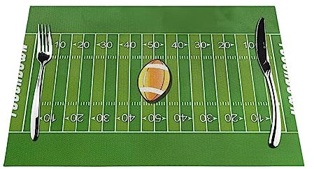 Tischset – hitzebeständige Mahlzeitmatte, rutschfest, leicht zu reinigen, tägliche Dekoration, Geschenk, American Football Field Ball Sport Prints 1 Stück 45,7 x 30,5 cm