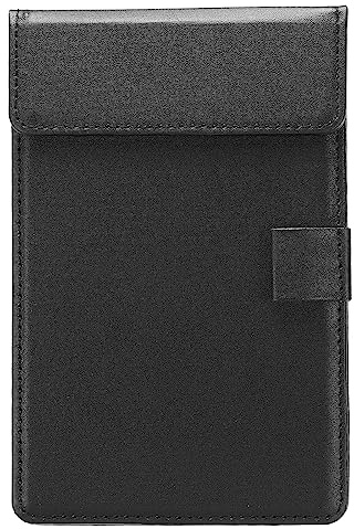 PATIKIL 7.5x4.7 A6 PU Leder Klemmbrett Schwarz Business Mappe Veranstalter Bindemittel Lebenslauf Rechtsdokument Ordner Halter Schreibblock für Büro