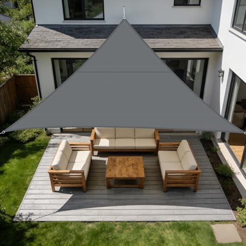 SUNNY GUARD Sonnensegel Wasserdicht 3x3x3m Dreieckig Sonnenschutz Wetterschutz Segel Baldachin UV Schutz für Balkon Terrasse Garten, Dunkler Anthrazit