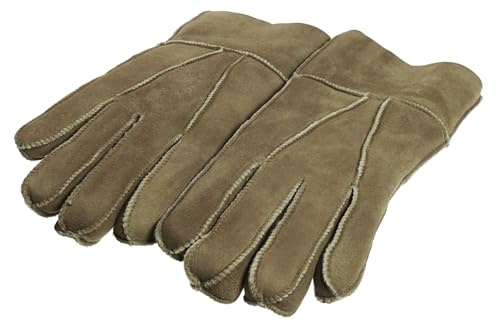 Harrys-Collection Premium Herren Lammfell-Handschuhe - 100% Echtes Gewachsenes Lammfell - Winterhandschuhe für Extreme Kälte