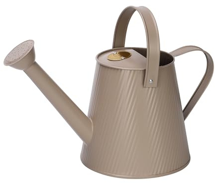 Simpa 3L 3 Litre Colour Metal Watering Can with Watering Rose - Matt Mushroom