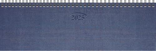 BRUNNEN Querterminbuch Modell 777 (2025), 2 Seiten = 1 Woche, 326 × 102 mm, 112 Seiten, Karton-Einband, blau
