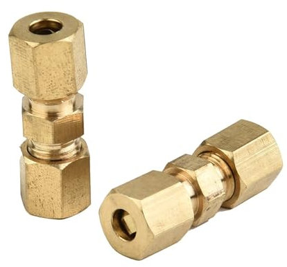 KSJFEQS [Replacement] 3/16 for OD for hydraulische Bremsleitungen Rohr Messing 10PCS Bremsleitung Union Fittings gerade Reduzierer Kompression Kits Stecker